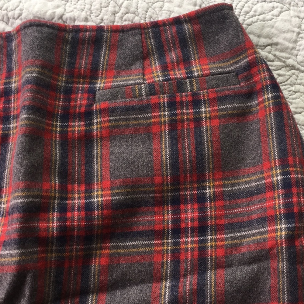 Plaid Wool Skirt - Picture 3 of 7